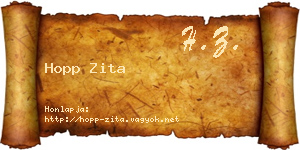 Hopp Zita névjegykártya